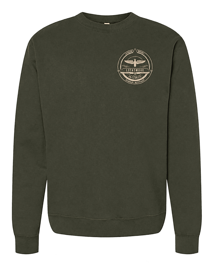 Lotasmoke 2026 crewneck sweatshirt, front design